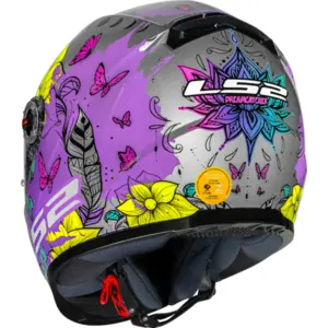 Imagem 5 de Capacete LS2 FF358 Classic Dreamcatcher - Prata/Amarelo