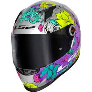 Imagem 3 de Capacete LS2 FF358 Classic Dreamcatcher - Prata/Amarelo