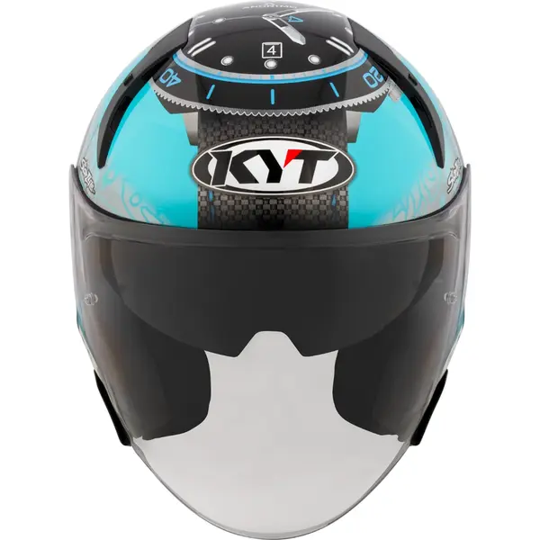 Capacete KYT TTR-JET Foggia Misano 2022 - Azul/Cinza/Amarelo