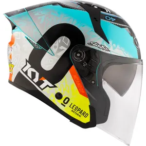 Imagem 2 de Capacete KYT TTR-JET Foggia Misano 2022 - Azul/Cinza/Amarelo (Aberto)