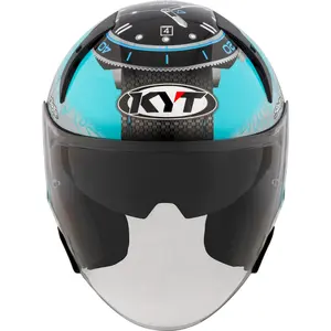 Imagem 3 de Capacete KYT TTR-JET Foggia Misano 2022 - Azul/Cinza/Amarelo (Aberto)