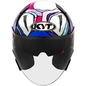 Imagem 3 de Capacete KYT TTR-JET Bastianini - Azul/Roxo/Rosa (Aberto)
