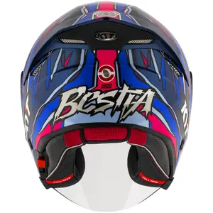 Imagem 4 de Capacete KYT TTR-JET Bastianini - Azul/Roxo/Rosa (Aberto)
