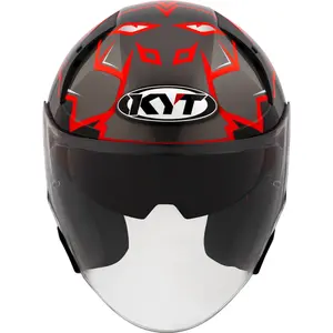 Imagem 3 de Capacete KYT TTR-JET Bulega 2021 - Preto/Vermelho (Aberto)