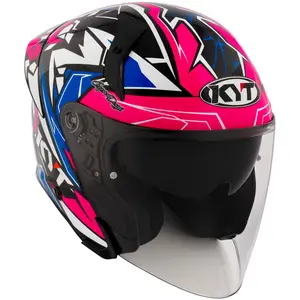 Imagem 2 de Capacete KYT TTR-JET Kasma 2023 - Rosa/Azul (Aberto)