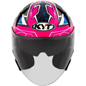 Imagem 3 de Capacete KYT TTR-JET Kasma 2023 - Rosa/Azul (Aberto)