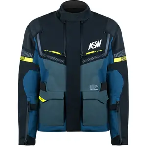 Jaqueta ASW Tectonic - Preto/Chumbo/Azul/Amarelo Fluor (100% Impermeável)