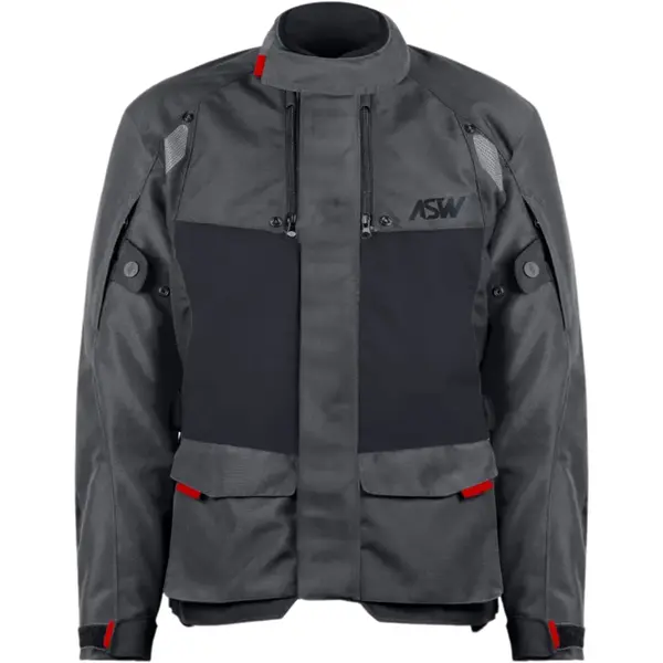 Jaqueta ASW Tsunami Cinza Chumbo/Preto/Vermelho - Grid Motors