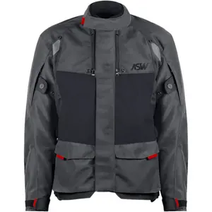 Jaqueta ASW Tsunami Cinza Chumbo/Preto/Vermelho - Grid Motors