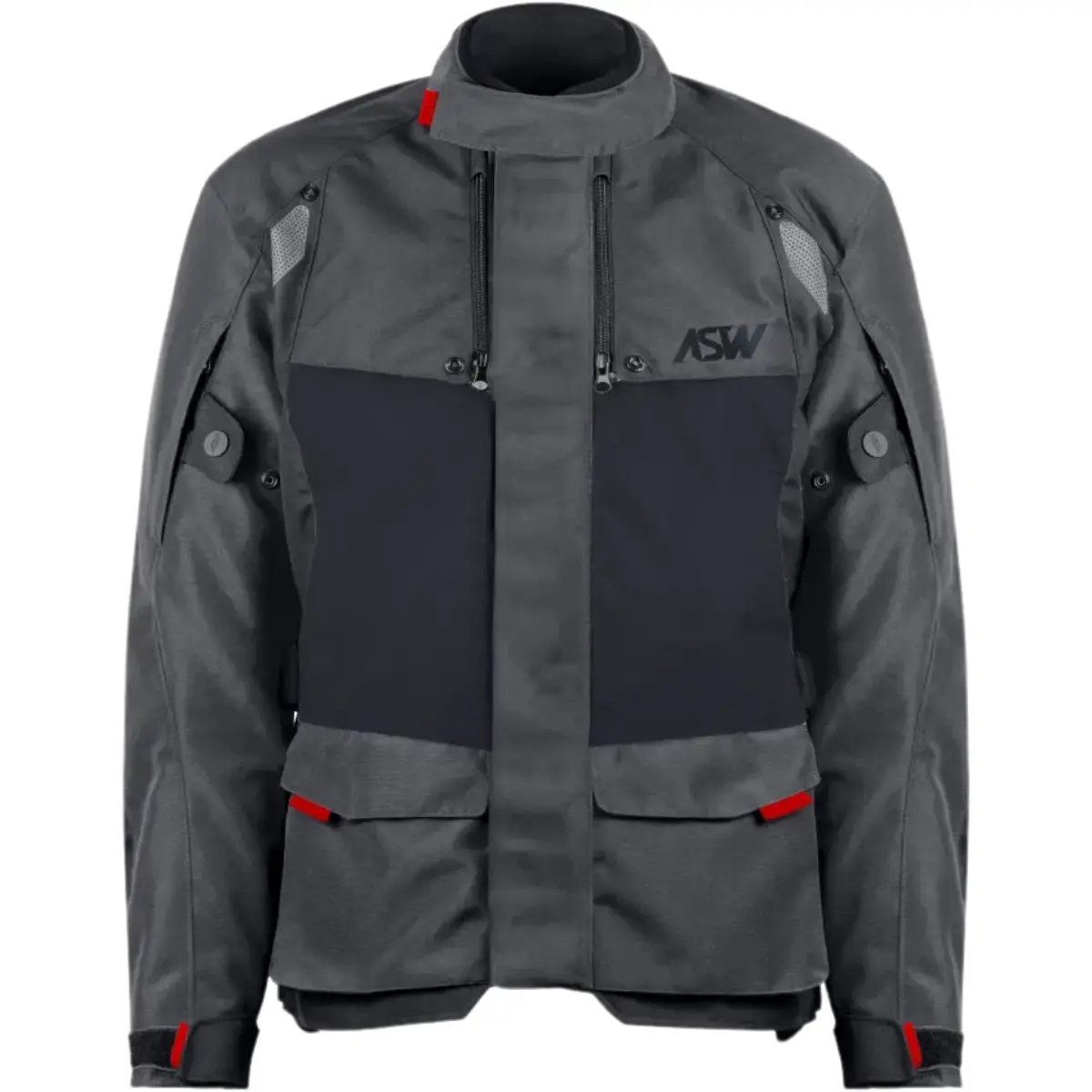 Jaqueta ASW Tsunami Cinza Chumbo/Preto/Vermelho - Grid Motors