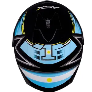 Imagem 7 de Capacete ASX Draken Pilot - Preto/Azul/Amarelo