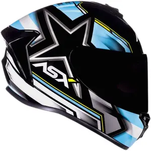 Imagem 2 de Capacete ASX Draken Pilot - Preto/Azul/Amarelo
