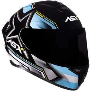 Imagem 4 de Capacete ASX Draken Pilot - Preto/Azul/Amarelo