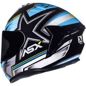 Imagem 5 de Capacete ASX Draken Pilot - Preto/Azul/Amarelo