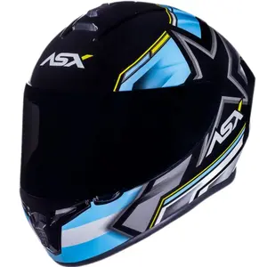 Imagem 3 de Capacete ASX Draken Pilot - Preto/Azul/Amarelo