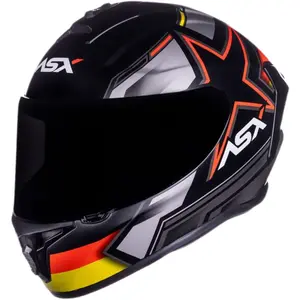 Imagem 3 de Capacete ASX Draken Pilot - Preto/Vermelho/Amarelo Fosco