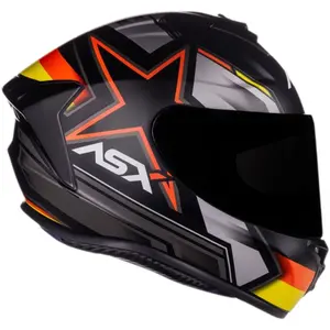 Imagem 2 de Capacete ASX Draken Pilot - Preto/Vermelho/Amarelo Fosco