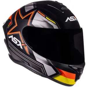 Imagem 4 de Capacete ASX Draken Pilot - Preto/Vermelho/Amarelo Fosco