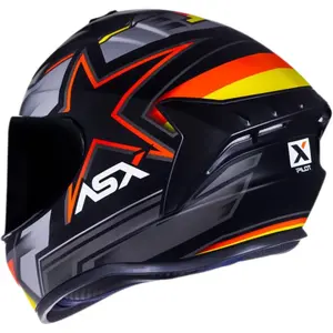 Imagem 7 de Capacete ASX Draken Pilot - Preto/Vermelho/Amarelo Fosco