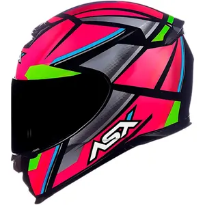 Capacete ASX Eagle Explorer - Preto/Rosa/Prata - Grid Motors