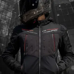 Imagem 3 de Jaqueta LS2 Zirconium Cinza Titânio/Preto/Vermelho (Impermeável)