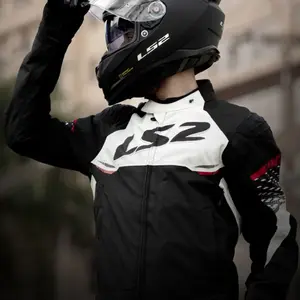 Imagem 3 de Jaqueta LS2 Apex Preto/Branco/Vermelho (Impermeável)