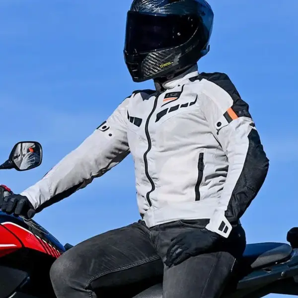 Jaqueta Motoqueiro Ls2 Jaqueta LS2 Garda Preto/Cinza/Laranja Fluor