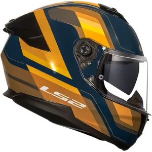 Imagem 2 de Capacete LS2 Stream 2 Vintage - Azul/Laranja