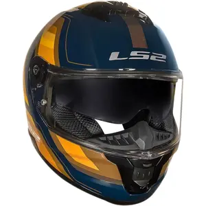 Imagem 4 de Capacete LS2 Stream 2 Vintage - Azul/Laranja