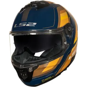 Imagem 3 de Capacete LS2 Stream 2 Vintage - Azul/Laranja