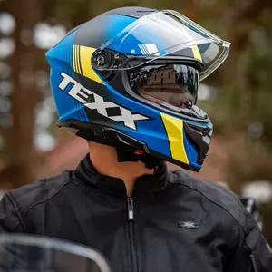 Imagem 10 de Capacete Texx Kaiman Track - Verde/Preto/Azul Fosco