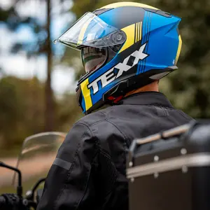Imagem 11 de Capacete Texx Kaiman Track - Verde/Preto/Azul Fosco