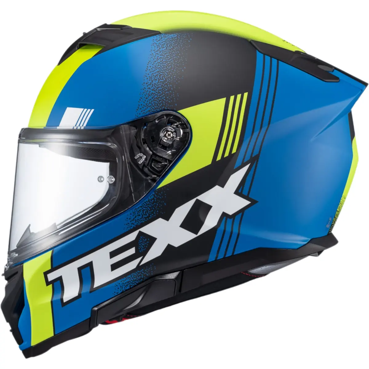 JUN’S ギガマスター X2 HT Capacete Texx Kaiman Track - Verde/Preto/Azul Fosco - Grid Motors