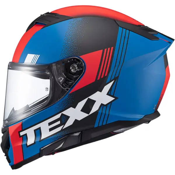 Capacete Texx Kaiman Track - Vermelho/Preto/Azul Fosco - Grid Motors
