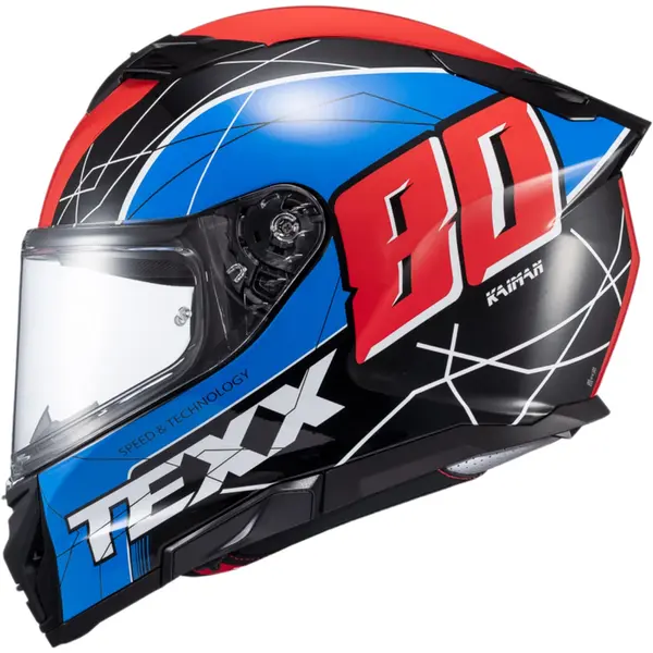 Capacete Texx Kaiman Vector - Azul/Vermelho/Preto/Branco - Black