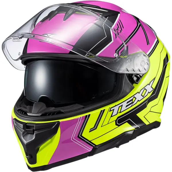 Capacete Texx Kaiman Teaser - Rosa/Preto/Verde - Grid Motors