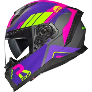 Capacete Race Tech Volt Track - Cinza Titânio/Roxo Fosco