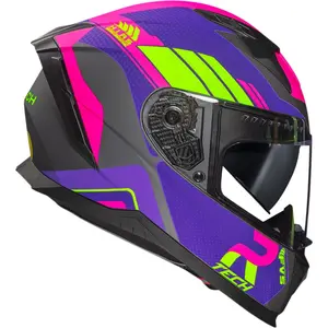 Imagem 2 de Capacete Race Tech Volt Track - Cinza Titânio/Roxo Fosco
