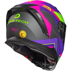 Imagem 6 de Capacete Race Tech Volt Track - Cinza Titânio/Roxo Fosco