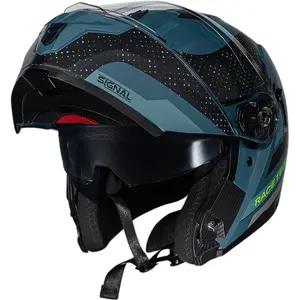 Imagem 3 de Capacete Race Tech Signal Gear - Azul/Preto Fosco (Articulado)