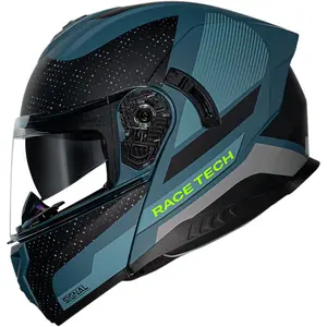 Capacete Race Tech Signal Gear - Azul/Preto Fosco (Articulado)