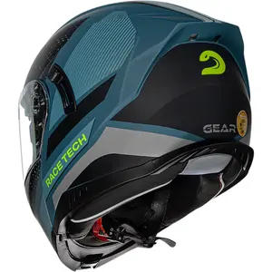 Imagem 4 de Capacete Race Tech Signal Gear - Azul/Preto Fosco (Articulado)