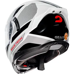 Imagem 5 de Capacete Race Tech Signal Gear - Preto/Branco (Articulado)