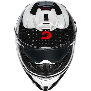 Imagem 6 de Capacete Race Tech Signal Gear - Preto/Branco (Articulado)