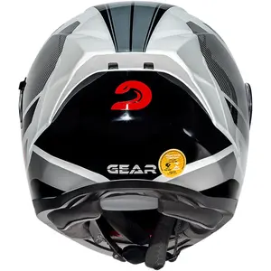 Imagem 9 de Capacete Race Tech Signal Gear - Preto/Branco (Articulado)