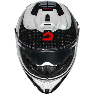 Imagem 7 de Capacete Race Tech Signal Gear - Preto/Branco (Articulado)