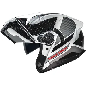 Imagem 3 de Capacete Race Tech Signal Gear - Preto/Branco (Articulado)