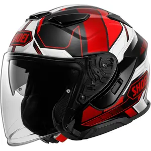 Capacete Shoei J-Cruise 3 Whizzy TC-1- Preto/Cinza/Vermelho (Aberto)