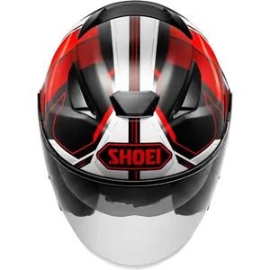 Imagem 3 de Capacete Shoei J-Cruise 3 Whizzy TC-1- Preto/Cinza/Vermelho (Aberto)