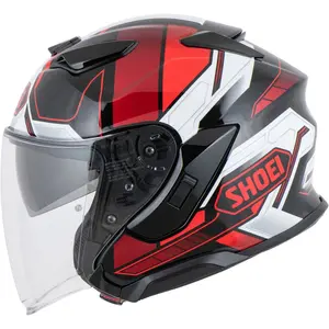 Imagem 2 de Capacete Shoei J-Cruise 3 Whizzy TC-1- Preto/Cinza/Vermelho (Aberto)
